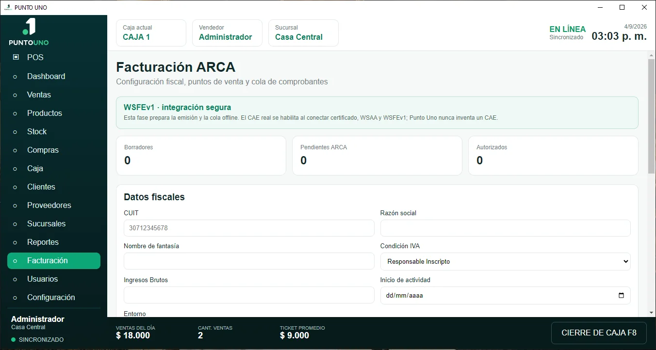 Facturación ARCA dentro de PUNTO UNO
